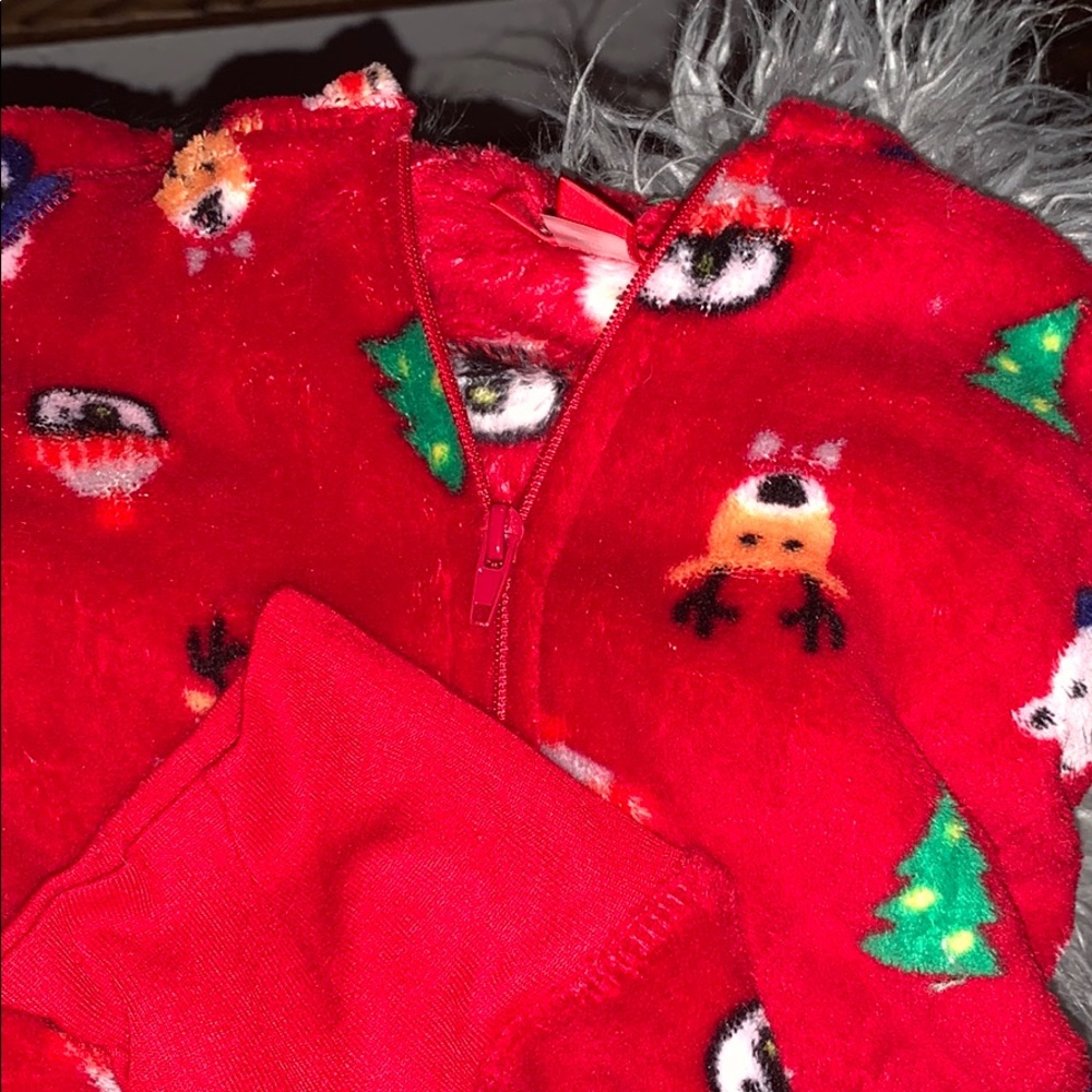 Christmas red  pajamas romper sz small